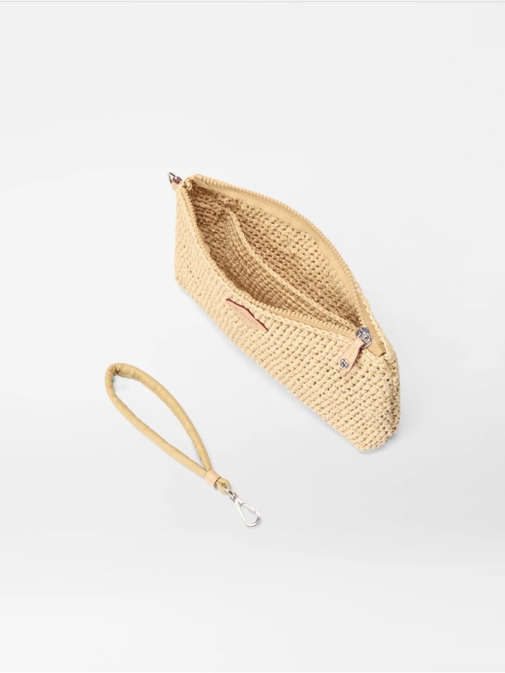 MZ Wallace Crochet/Camel Crochet Clutch Wristlet - Picture 8 of 9